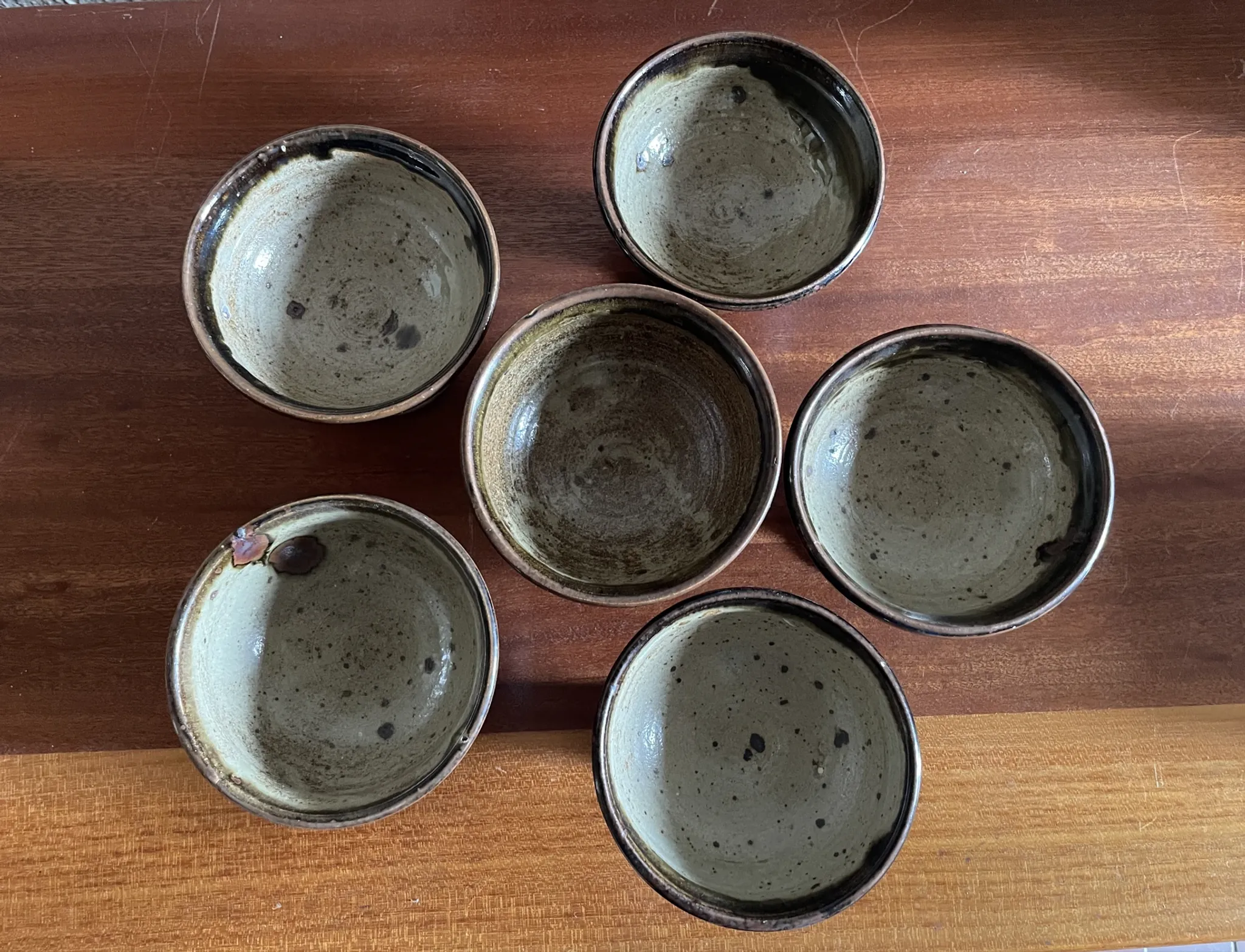 6 cups Pierre Digan in pyrite stoneware