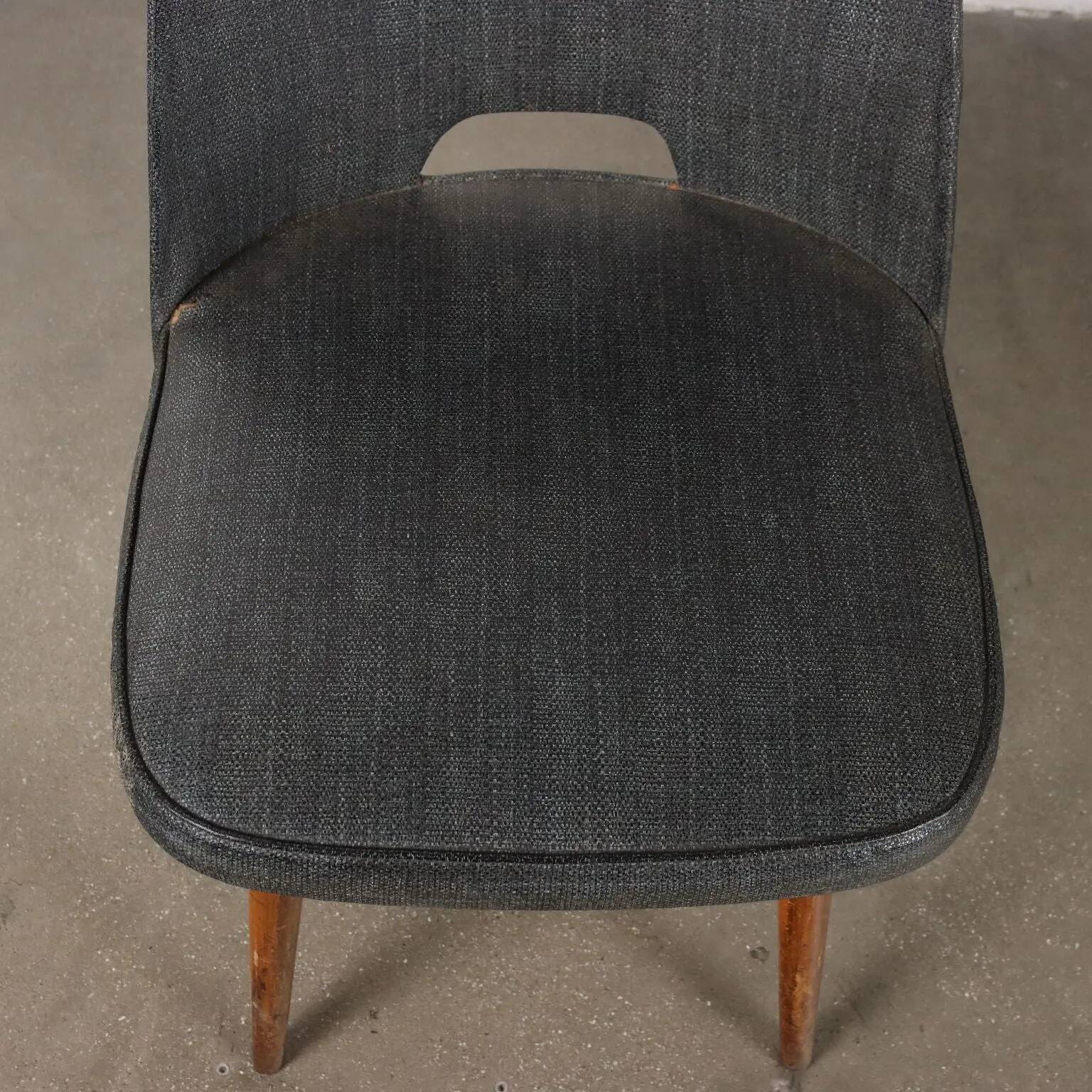 Chaise vintage des années 50-60 avec rembourrage en mousse et revêtement en similicuir