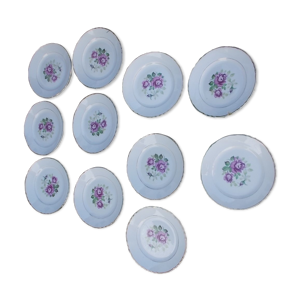Lot 11 assiettes plates moulin