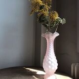 Soliflore in pink bubble glass