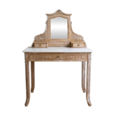 Antique wooden and white marble dressing table with mirror.