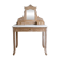Coiffeuse ancienne en bois et marbre blanc avec miroir