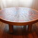 Table basse en bois et carreaux de ceramique des années 50