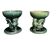 Castel Léon, Pair of Empty Pocket Bowls, Faience Cannes, Signed Early 20th Century