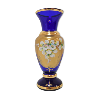 Mid-century Handmade vase,by  Novoborske sklo(Gilded),1960's.