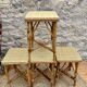 Ensemble de quatre tabourets en rotin