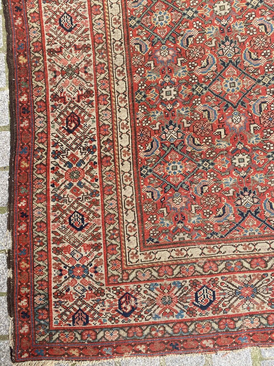Large old Kurdish Persian carpet Malayer in length 200x490 cm