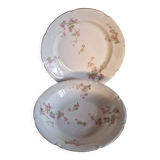 2 plats anciens décor japonisant Fleurs de cerisier Limoges vers 1900