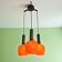 Lampe spaghetti italienne en cascade orange