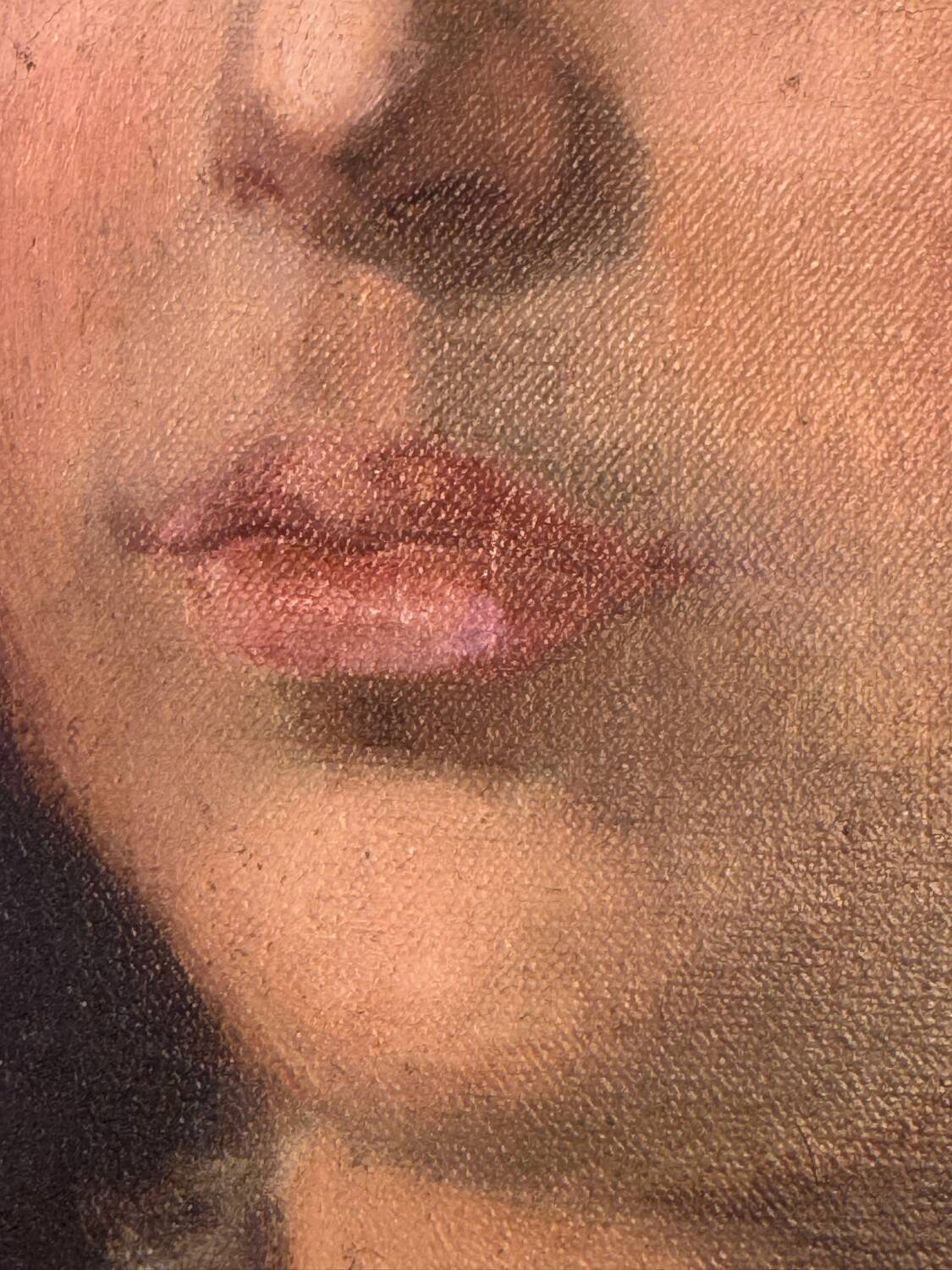 Oil on canvas portrait of a young girl, early 20th century