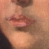 Huile sur toile portrait d’une jeune fille debut XX siècle