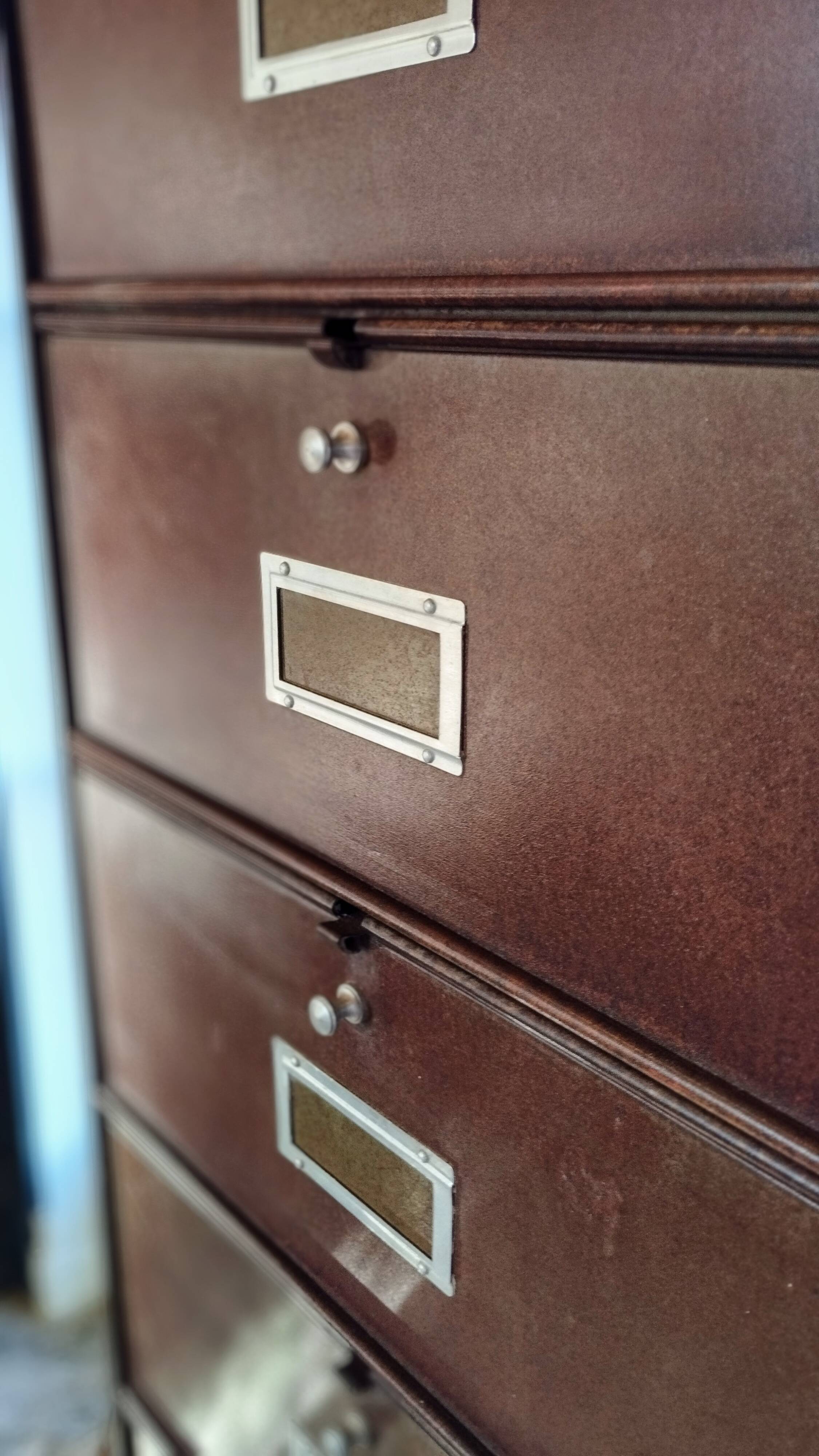 A vintage Roneo industrial flapper from the 1950s with a rusty patina