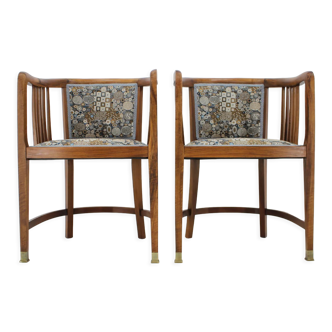 1900s pair of viennese secession armchairs
