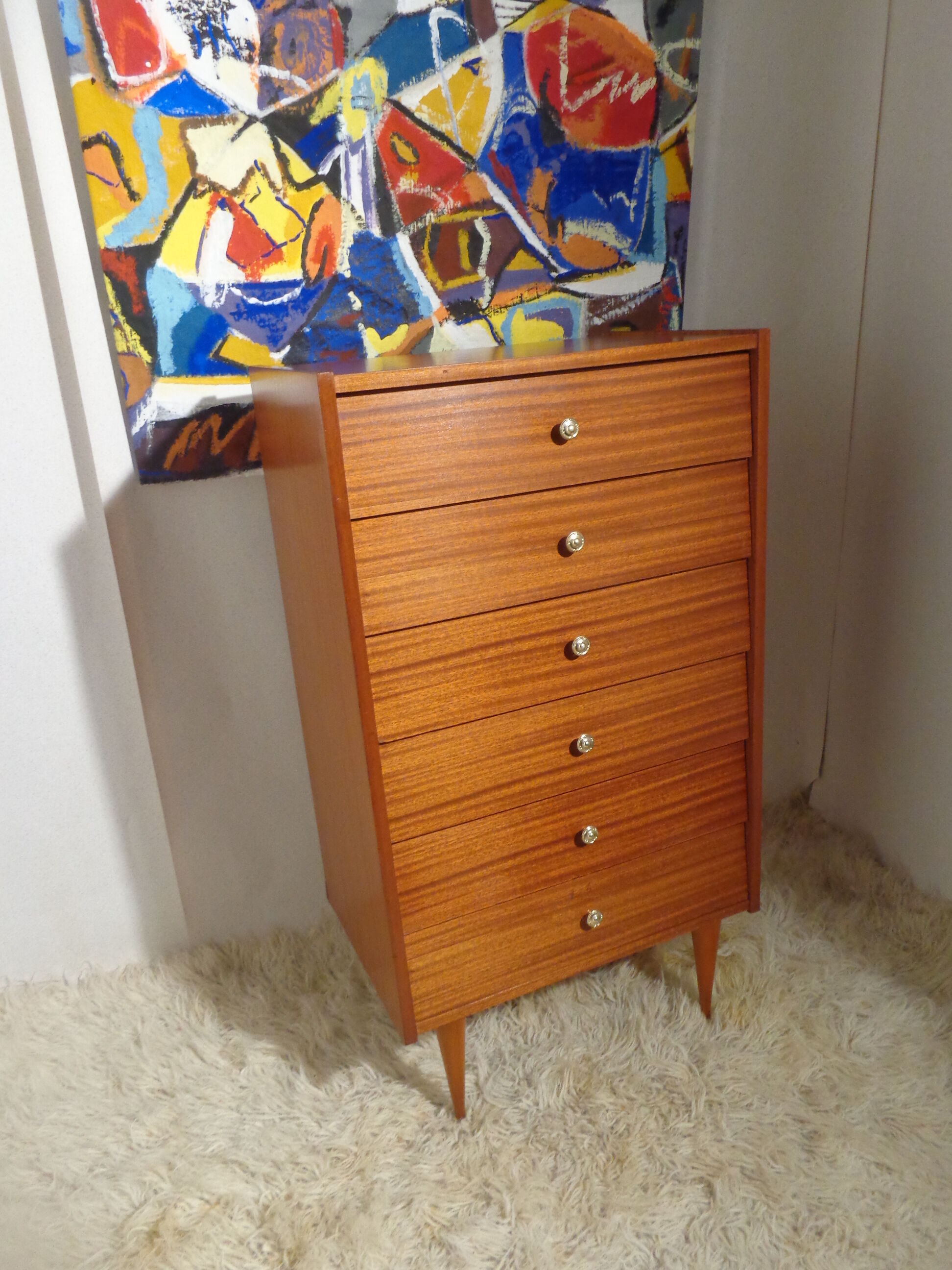 Vintage rag chest of drawers from the 60s stamped S.I.M.M.O.B