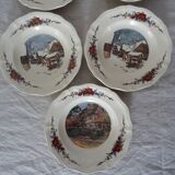 5 assiettes creuses H.Loux Sarreguemines Obernai