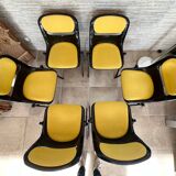 6 back chairs Emilio Ambasz & Giancarlo Peretti, yellow armchair