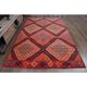 1970s Turkish Hand-Knotted Wool Cotton Red Area Rug 189x307