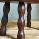 Pair of vintage solid turned wood footstools