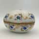 Vintage box in Limoges porcelain, egg shape, floral decoration - twentieth century