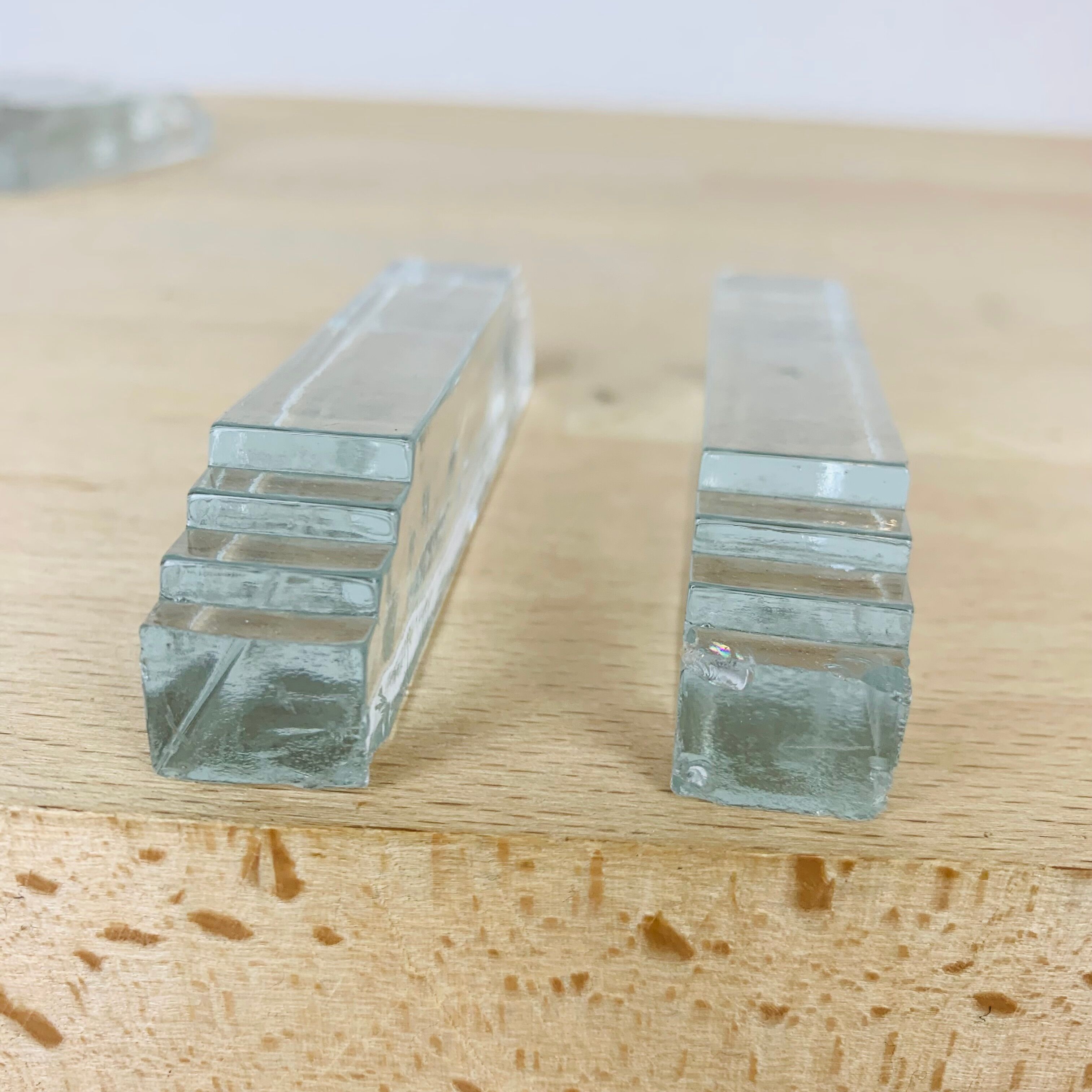 11 art deco glass knife holders and salt shaker