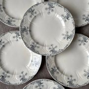 6 Flat Plates Terre de Fer Longwy Model Lorrain