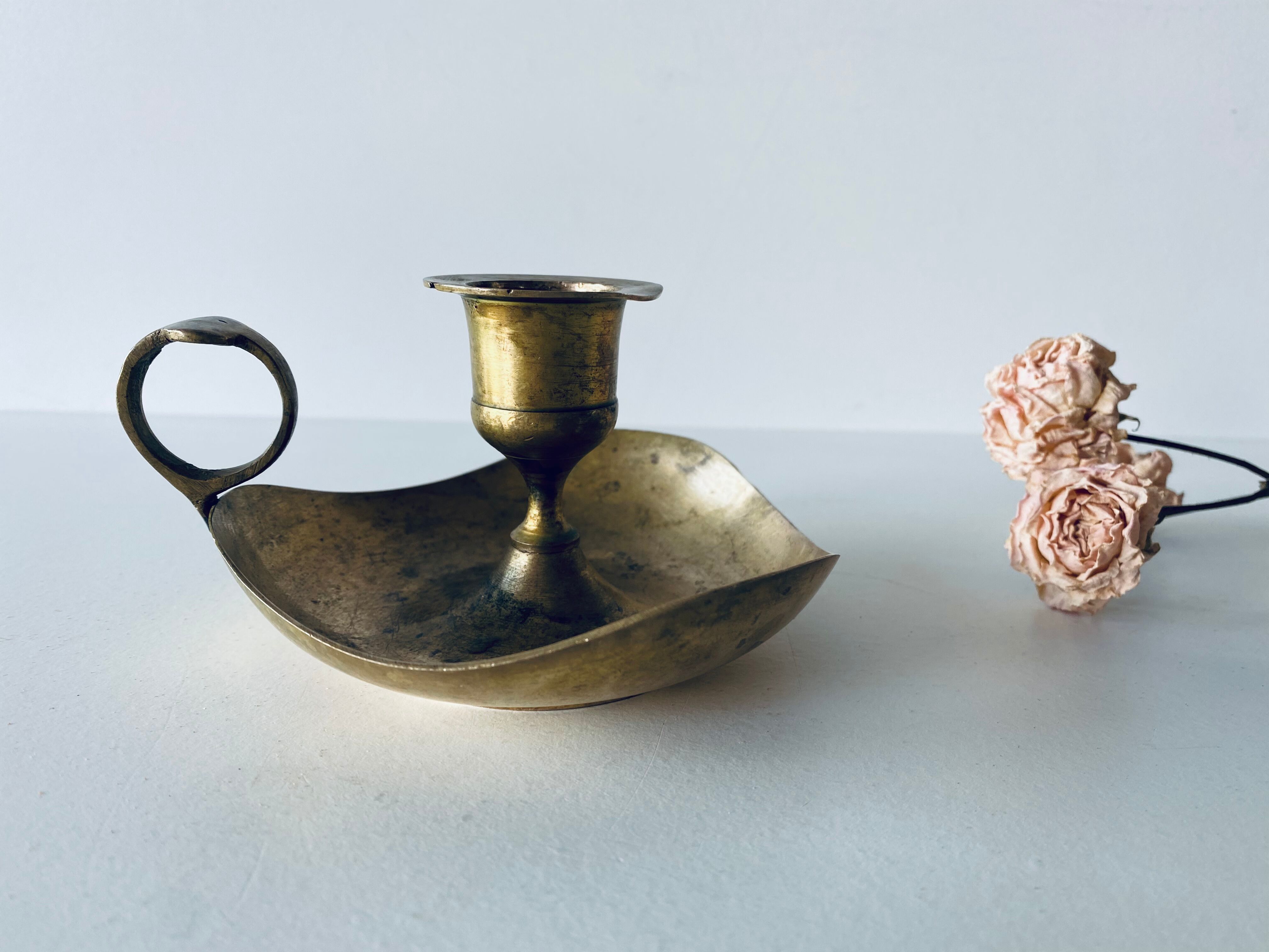Old brass candlestick