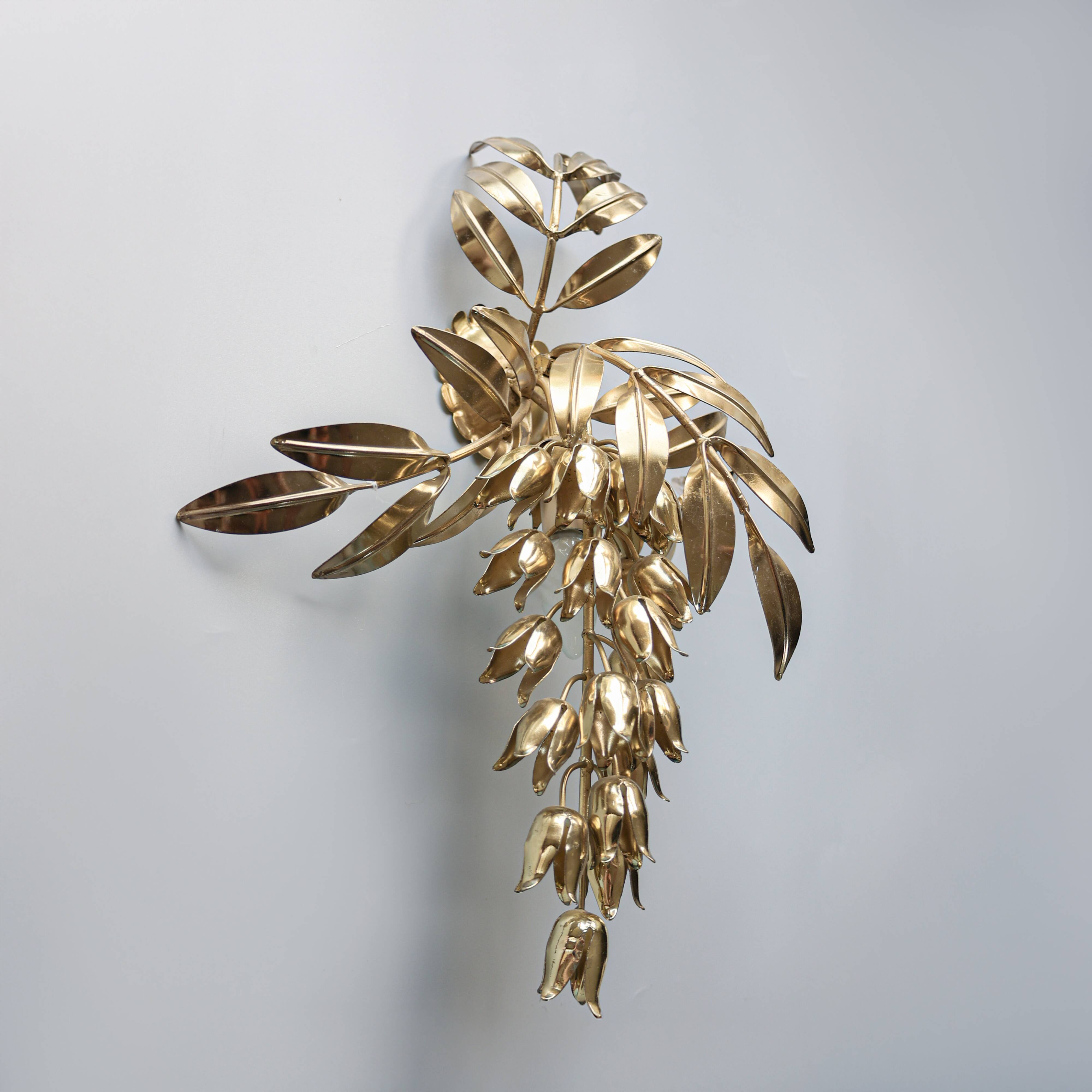Applique murale dorée Hans Kögl, années 1980, Italie.