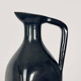 Pichet en céramique noir Accolay, 1950