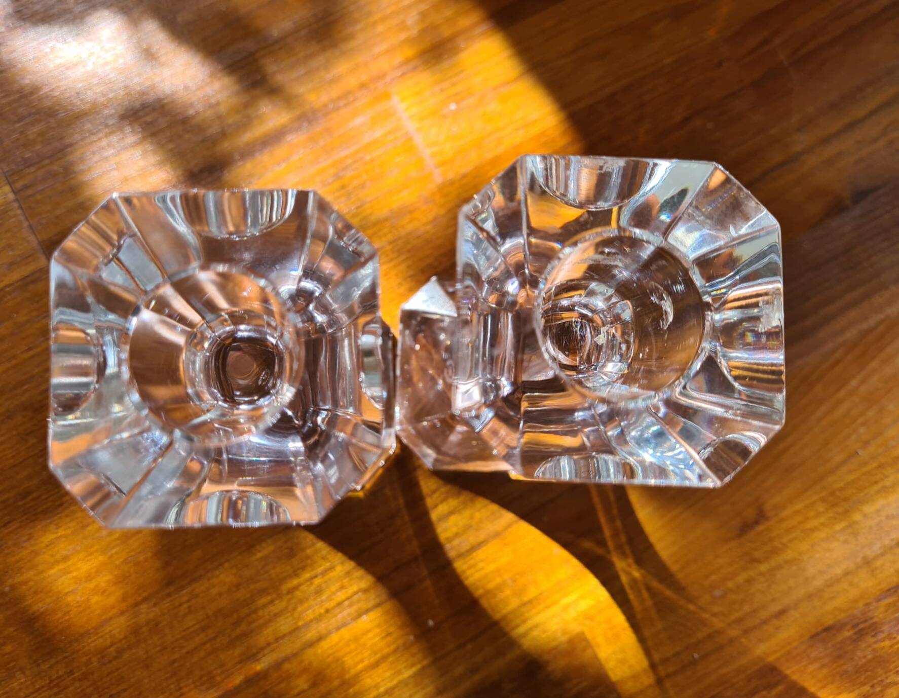 Pair of crystal candlesticks by Villeroy & Boch – 1970s – Perfect condition