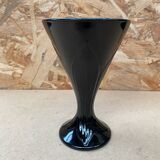Set of 6 Art Nouveau Ice Cream Cups Black Opaline Glass France Vintage