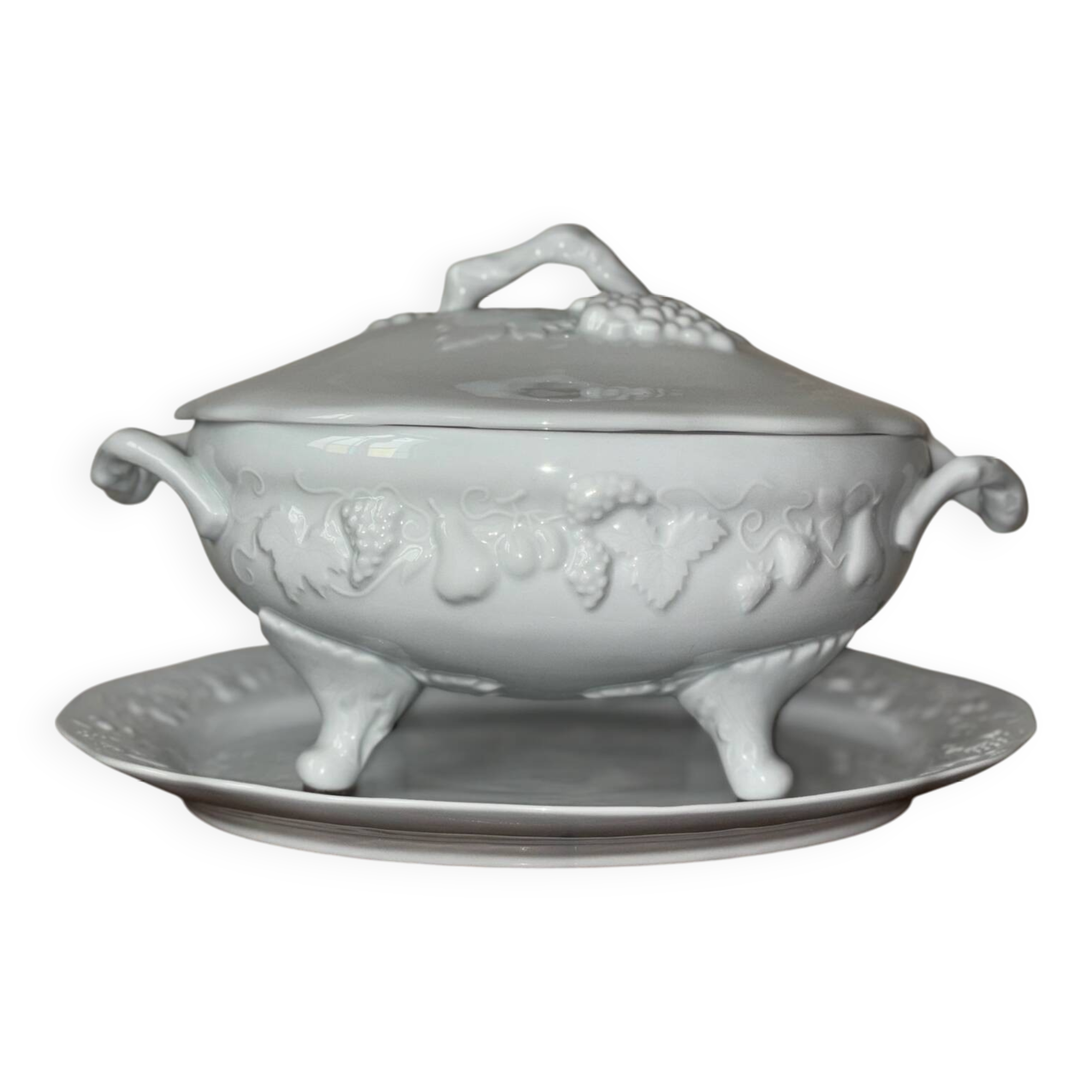 Vegetable soup tureen porcelain PH Deshoulièrrs