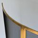 Curved Black Steel Mesh Fire Screen Design with Brass Frame