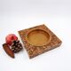 Large square brass and epoxy trinket tray with seed inclusions