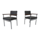 Vintage Square Tubular Rosewood and Steel Armchairs, Germany, 1960s, Set of 2
