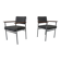 Vintage Square Tubular Rosewood and Steel Armchairs, Germany, 1960s, Set of 2