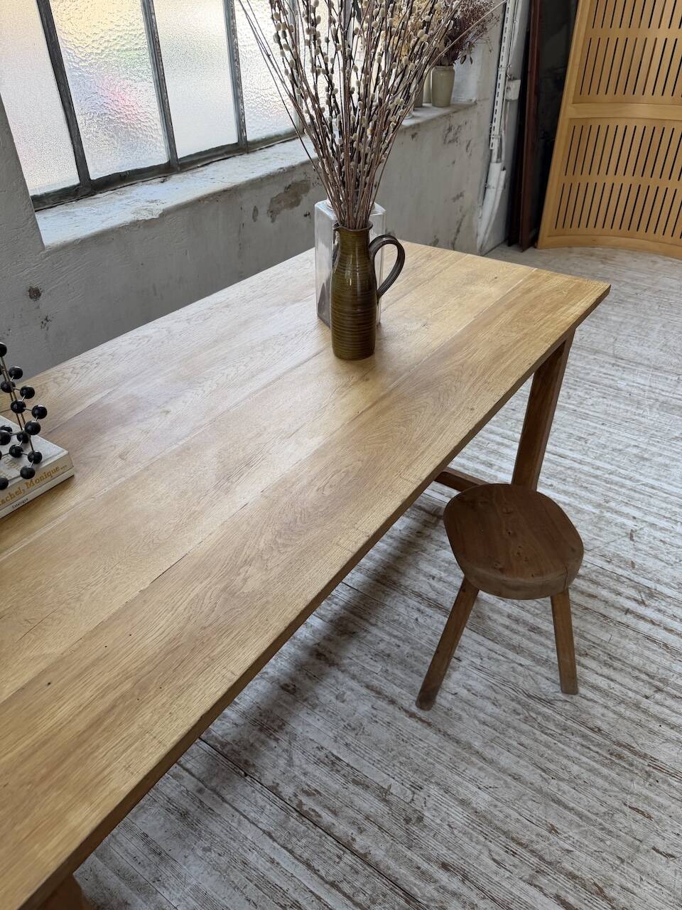 Table de ferme chêne doré 160cm