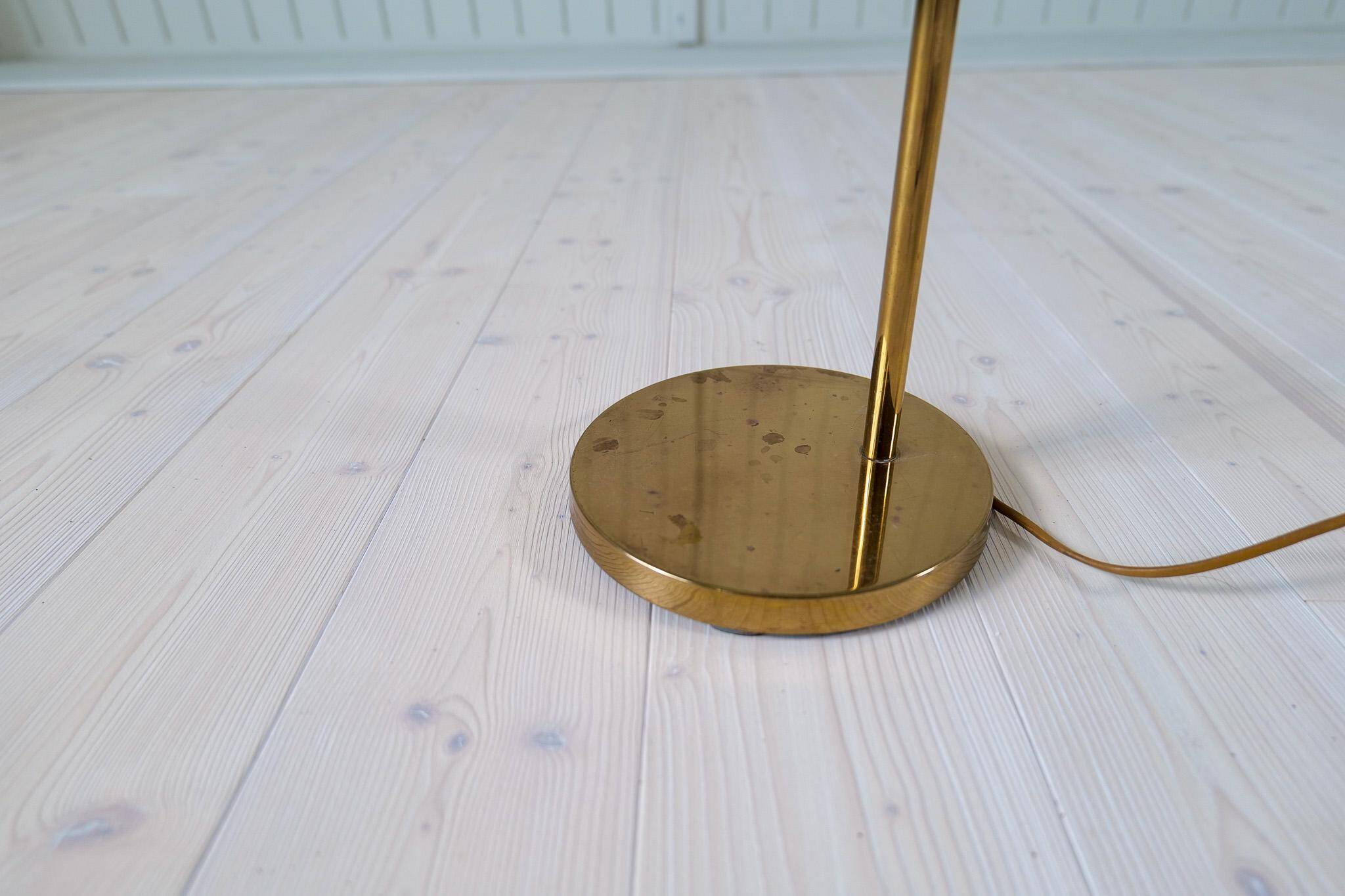 Mid-century modern brass floor lamp Bergboms G-03, Sweden, 1960s
