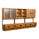 Scandinavian mid century oak wall unit with backlit, Denmark 1970s