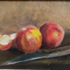 Oil on Isorel signed Still Life with Fruits XXth Natural wood frame