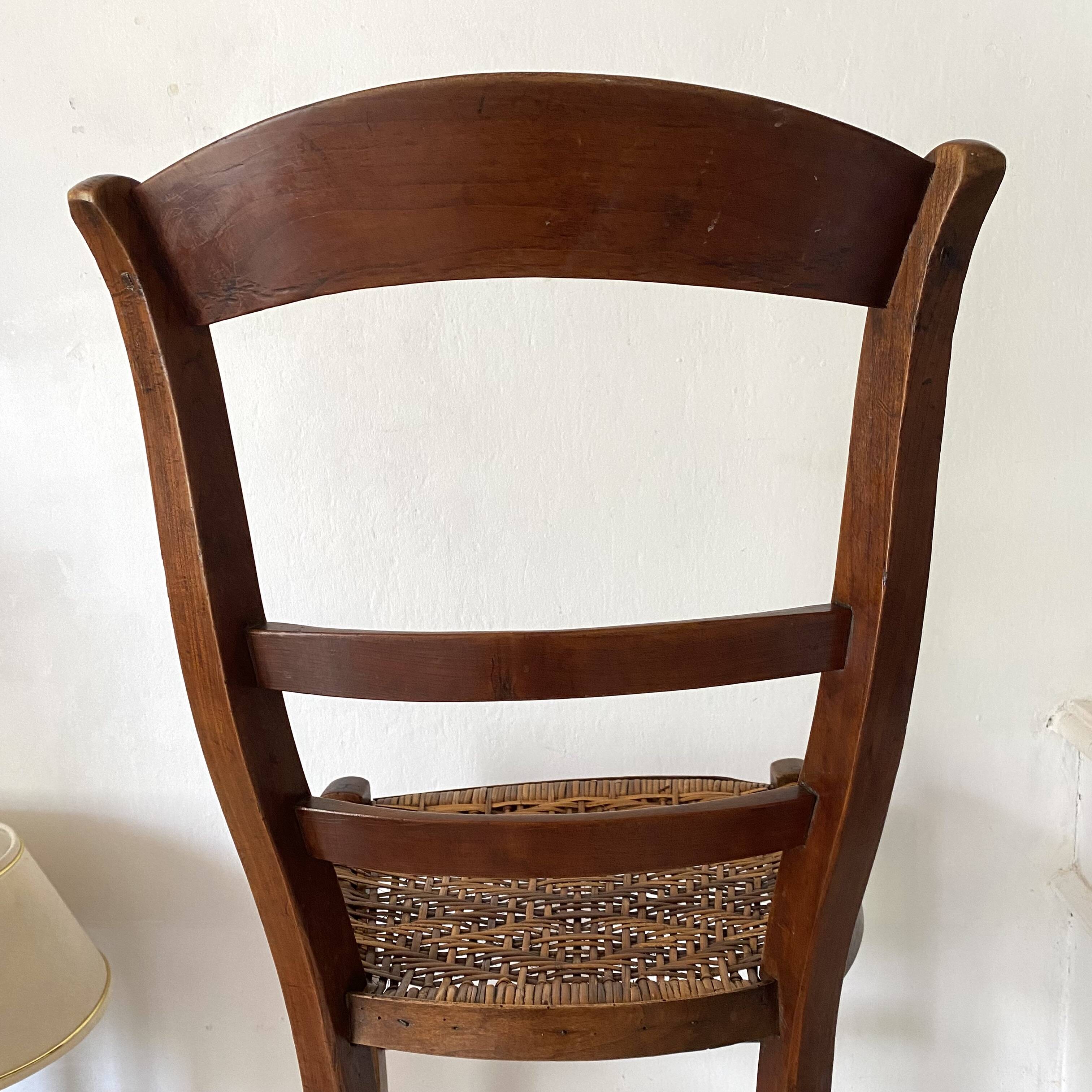 Rattan cane wooden chair