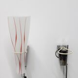 1970s Pair of Glass Wall Lamps , Czechoslovakia