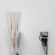 1970s Pair of Glass Wall Lamps , Czechoslovakia
