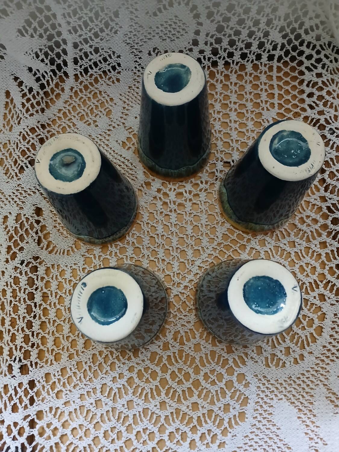 5 old Vallauris mugs / mazagrans