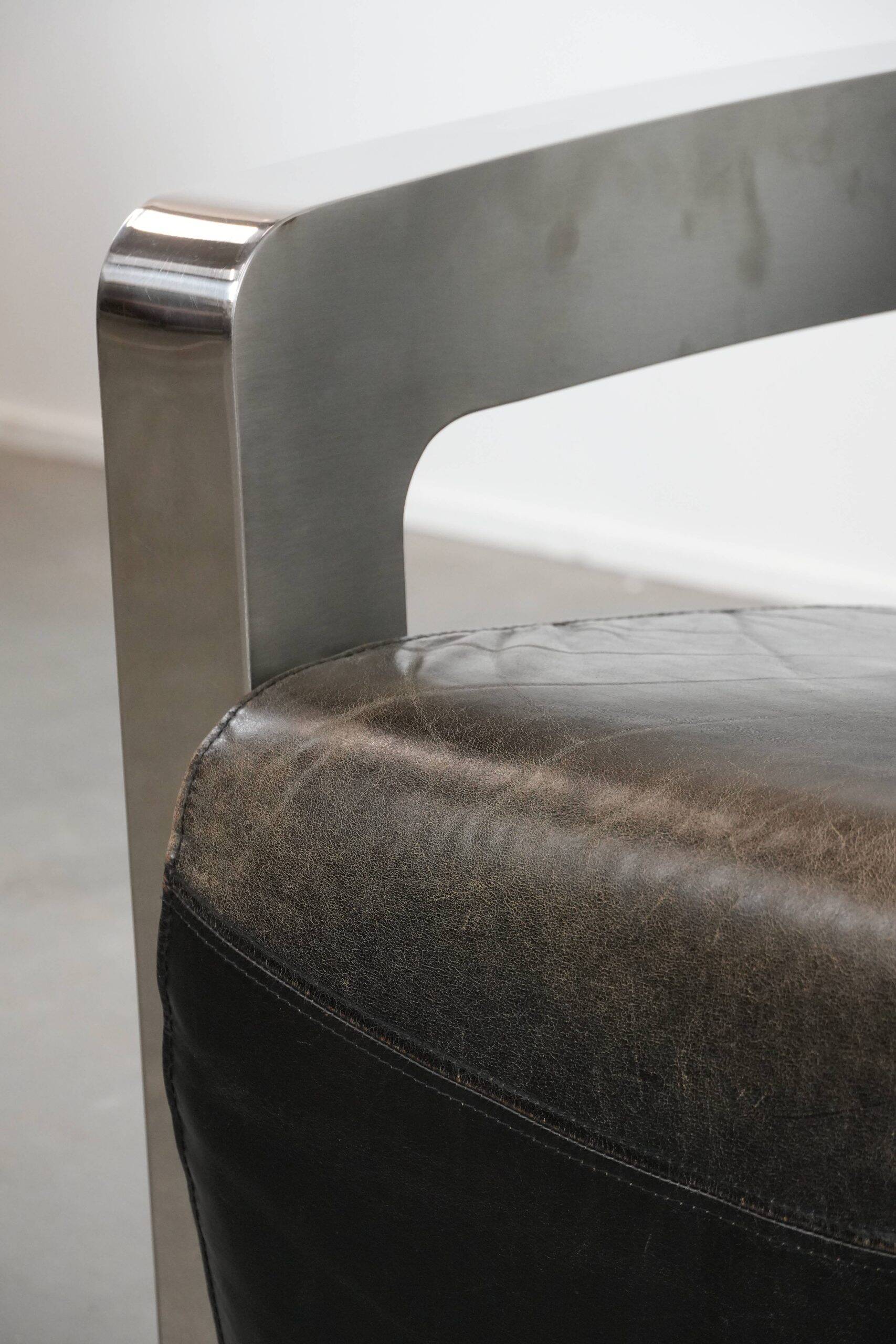 Unique design Aviator armchair with an aluminium frame