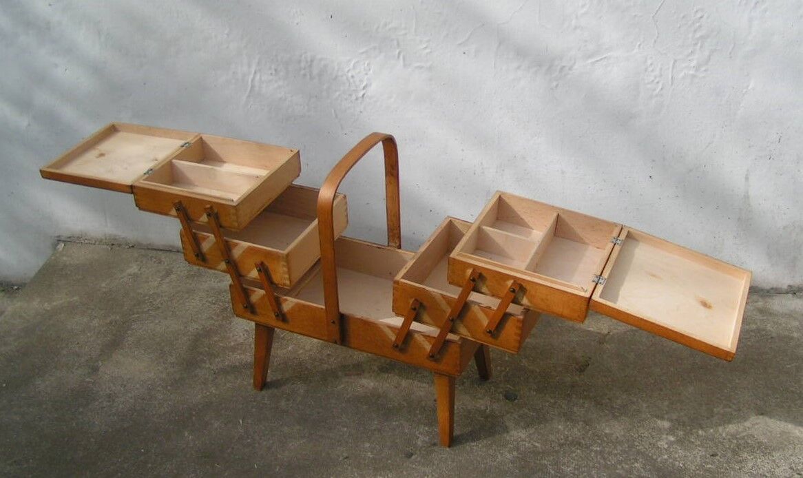 Worker sewing box feet compass