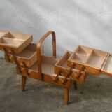 Worker sewing box feet compass