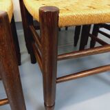 Set of 6 vintage Arts & Crafts chairs in Antonio Calligaris style in rope oak wood from the 50s