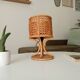Vintage table lamp in organic style, French Riviera, rattan and caning.