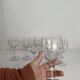 Set of 9 antique engraved crystal wine glasses