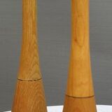 Paire massues de gymnastique en bois vintage 1950's